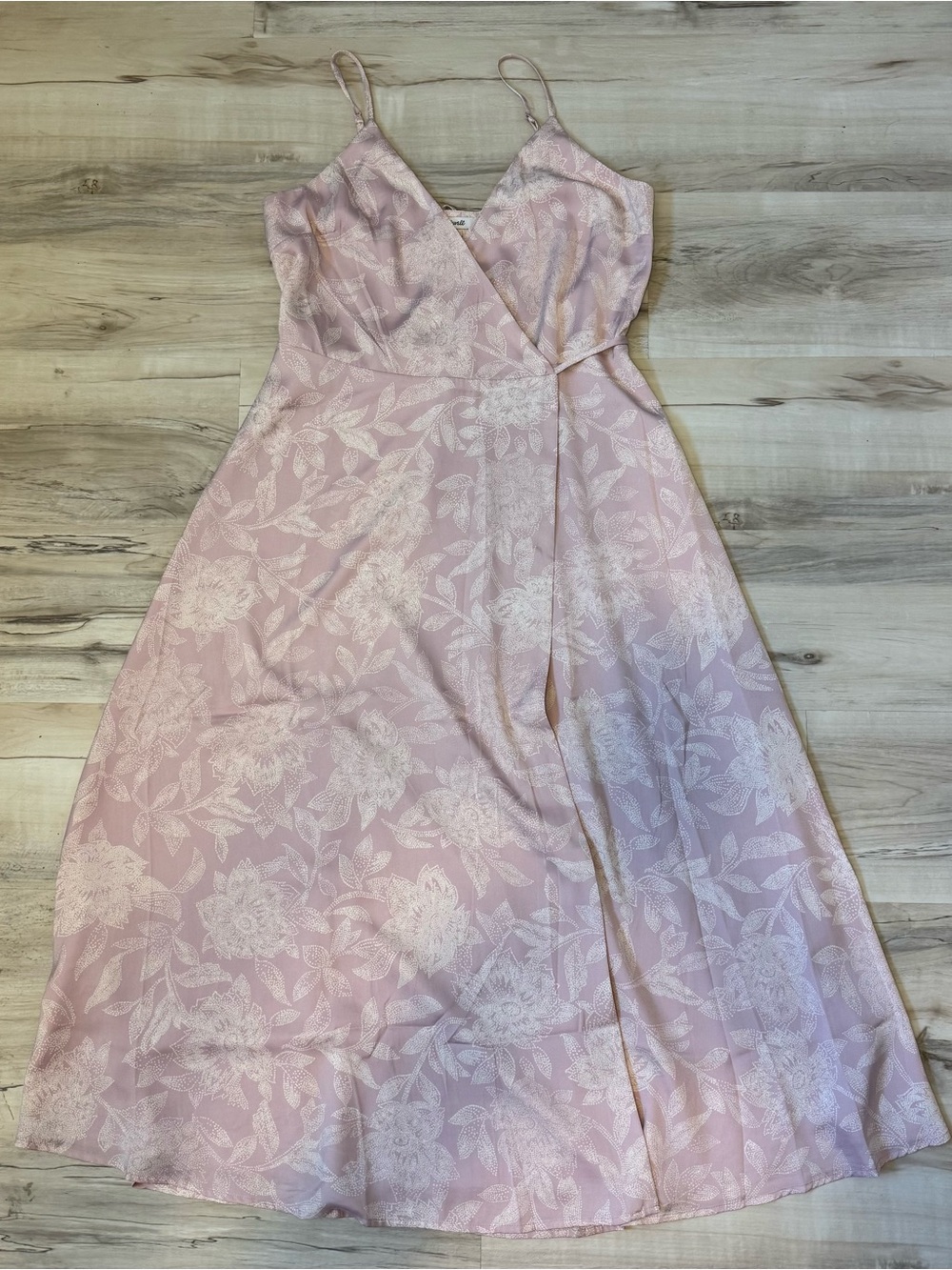 Madwell NWT Pink Floral Wrap Midi Dress